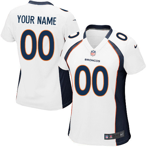 Nike Denver Broncos Customized White Stitched Women's NFL Jersey